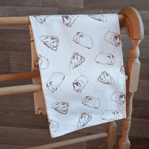 Guinea Pig Tea Towel - Sketched Guinea Pig Design