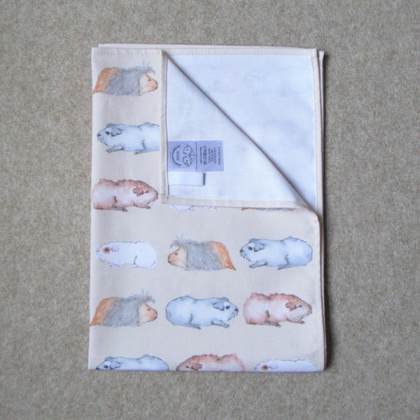 Guinea Pig Tea Towel - Water Colour Guinea Pig Design