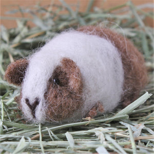 Guinea Pig Needle Felting Craft Kit - Doris Brown & White