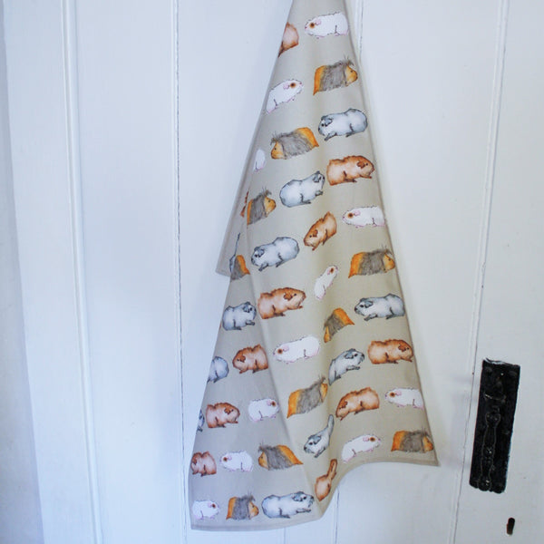 Guinea Pig Tea Towel - Water Colour Guinea Pig Design