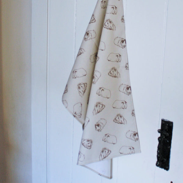Guinea Pig Tea Towel - Sketched Guinea Pig Design