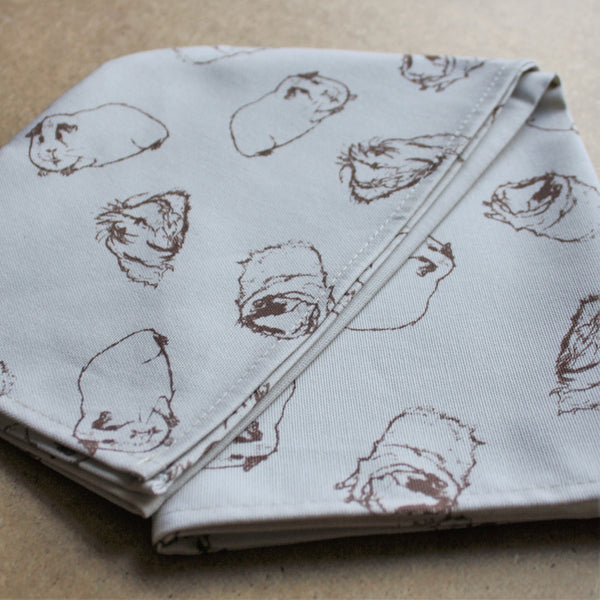 Guinea Pig Tea Towel - Sketched Guinea Pig Design