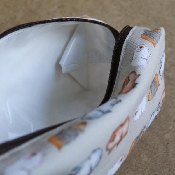 Guinea Pig Make Up Bag - Water Colour Guinea Pig Design