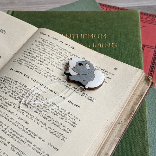 Guinea Pig Clip Book Mark (Grey/White)