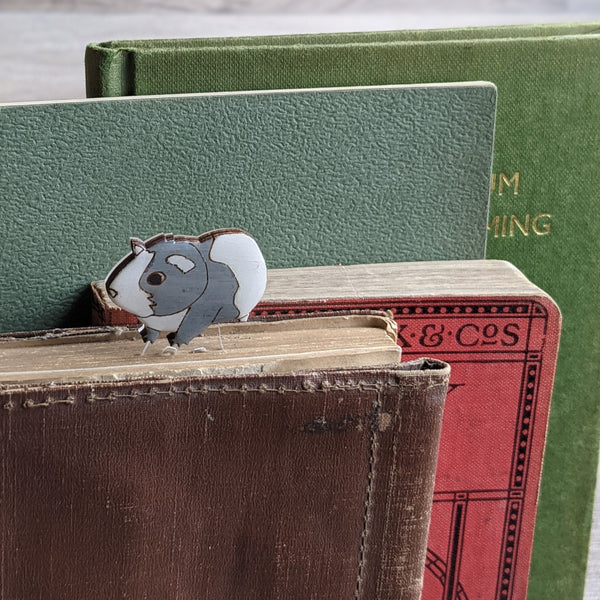 Guinea Pig Clip Book Mark (Grey/White)