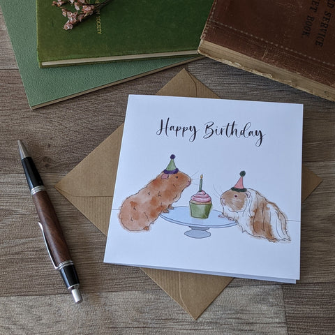 Cupcake Guinea Pig Birthday Card