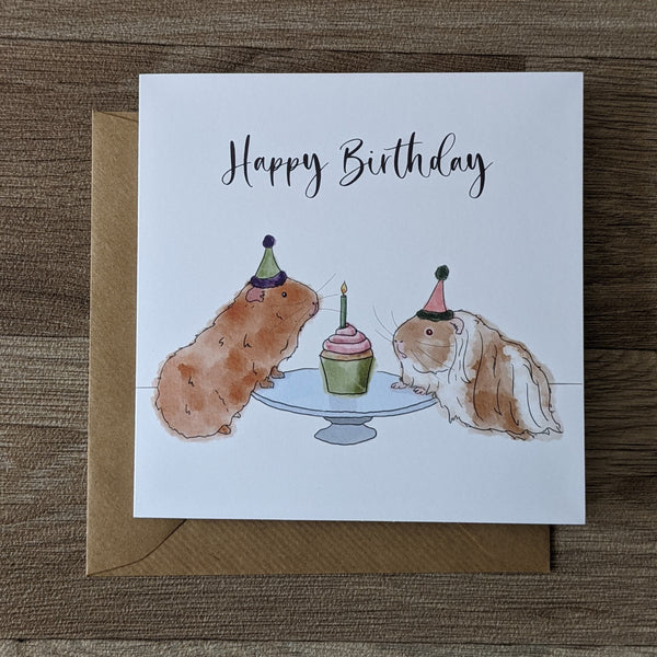 Cupcake Guinea Pig Birthday Card
