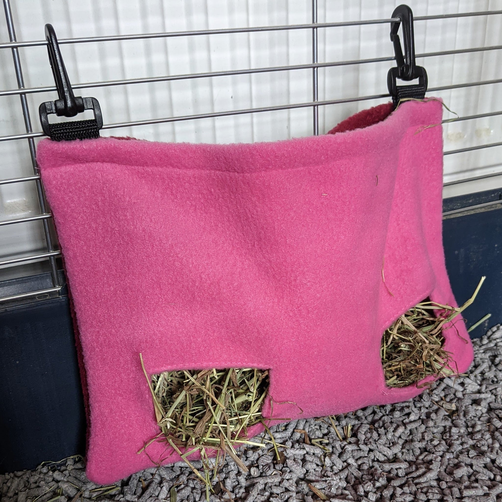 Clip on Guinea Pig Hay Feeder Cerise Burgundy Everything Guinea Pig