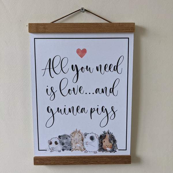 Guinea Pig Poster Print - All you need is love
