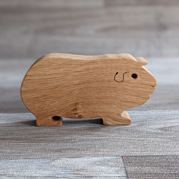 Free Standing Oak Guinea Pig Ornament (Single/Pair)