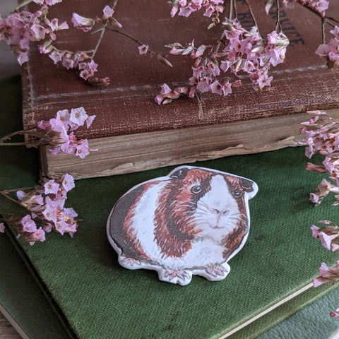 Handmade Ceramic Guinea Pig Brooch