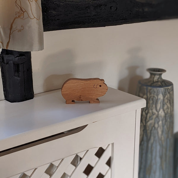 Free Standing Oak Guinea Pig Ornament (Single/Pair)