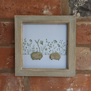Guinea Pig Pebble Art Box Frame (Green)