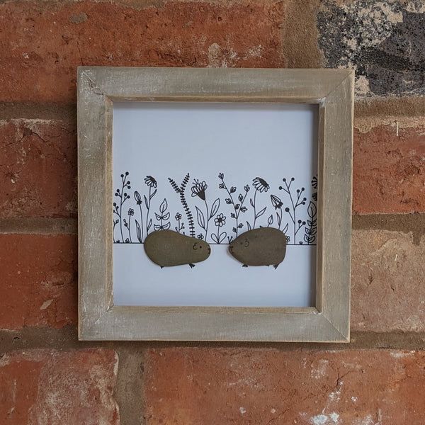 Guinea Pig Pebble Art Box Frame (Black)